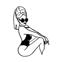 Wallity Cool Woman Escultura de Pared Negra
